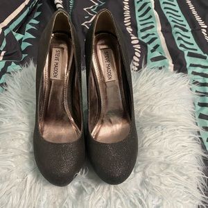 Steve Madden Glitter Black Stilettos